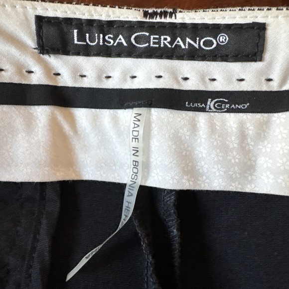 Luisa Cerano Pants Size USA 10 Multi Pattern Italian Fabric Pants Slacks - Picture 8 of 10